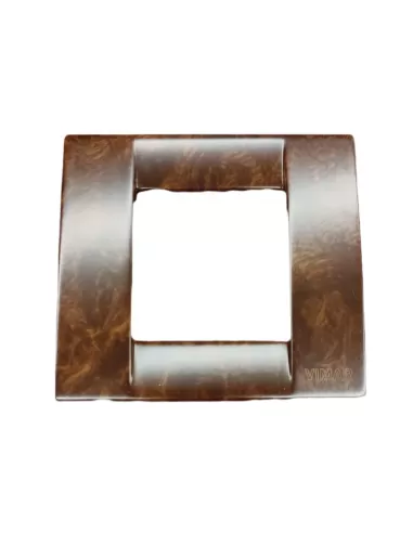 Vimar 17092.41 Plaque d'idée 1-2 Modules Métal Loupe de Noyer